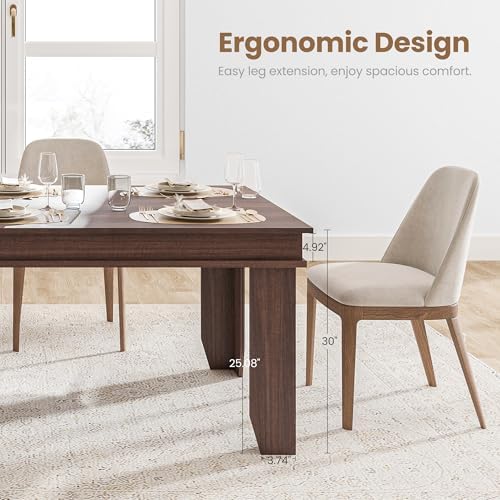 GarveeHome Farmhouse Dining Table for 6 People, 63" Long Kitchen Tables