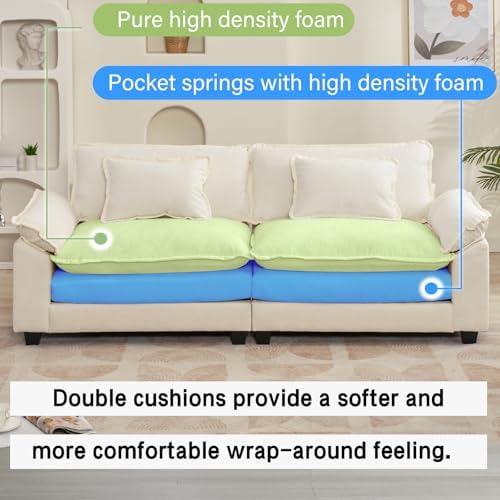 Oprisen 86" Modular Sectional Sofa, Comfy Loveseat Deep Cloud Couch