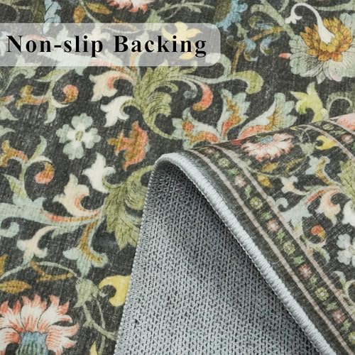 HY HAOYUNLAI Washable Floral 3x4 Entry Area Rug Living Room Non-Slip Carpet