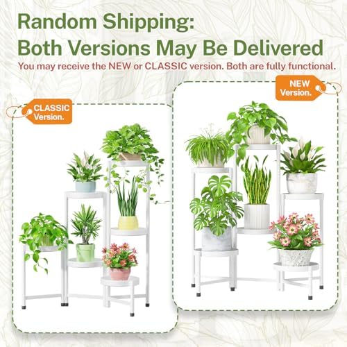 iDavosic.ly Plant Stand Indoor Outdoor, 6 Tier Metal Corner Shelf, White
