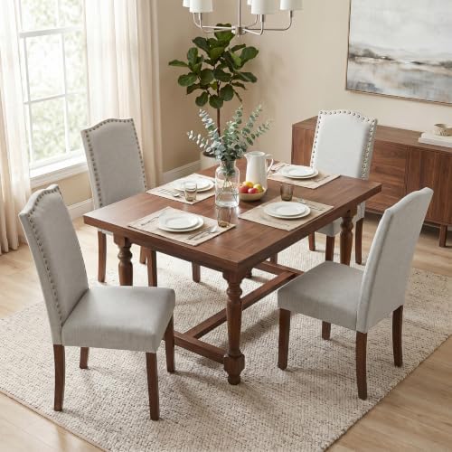 Upholstered Dining Chair Set of 4, Farmhouse Fabric Kitchen Chair