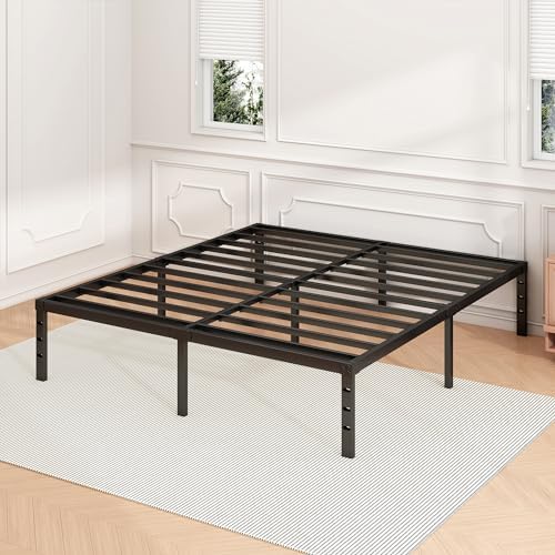 Hafenpo 12 Inch King Bed Frame, Under Bed Storage, Black