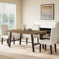 GarveeHome Industrial Dining Table for 2-4, 55" Heavy Duty Rectangular Kitchen Table with 2"×2" Metal Legs, Small Space Dining Table for Kitchen, Dining Room (Rustic Pear, 55" Non-extendable)