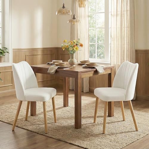 GarveeHome Dining Chairs Set of 4 with Cozy Backrest/Wooden Legs