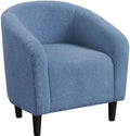 Yaheetech Small 25.5in Wide Sherpa Barrel Accent Chair for Bedroom, Blue