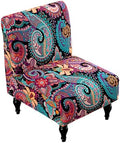 Eco-Ancheng Armless Chair Slipcover Removable Armless Accent Chairs Covers Washable Armless Slipper Chair Slipcover Printed Armless Chair Furniture Protector Covers for Living Dining Room Hotel