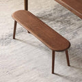 100% Solid Oak Dining Bench, Wood Bench for End of Bed with Rounded Corners, Entryway Benches for Farmhouse, Kitchen, Living Room(Walnut,12" L x 47.2" W x 16.2" H)