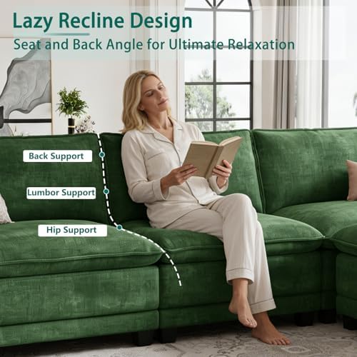 108" Modular Sectional Couch, L Shaped Cloud Sofa for Living Room