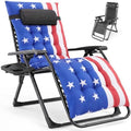 NEWBULIG Zero Gravity Chair, Folding Patio Recliner with Cup Holder Trays