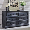 ACCOHOHO 52" Wide Farmhouse 6 Drawer Dresser for Bedroom, Black