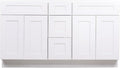 Riley & Higgs White Shaker 60" Double Sink Vanity Base Cabinet with Drawers | Shaker-style vanity base with drawers, sized for a 60-inch double-sink configuration