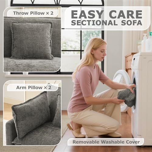 78" Modular Sectional Sofa, Cloud Loveseat Couch for Living Room