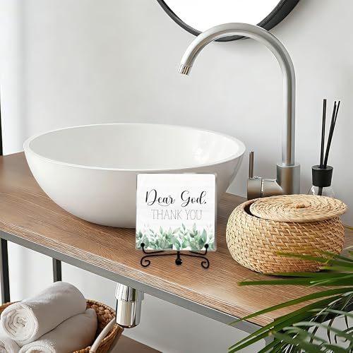 Modern Farmhouse Decor, Home Decor For Living Room, Boho Chic Aesthetic Shelf Decorations, Eucalyptus Christian God Acrylic Sign, Farmhouse Entryway Tv Stand Fireplace Coffee Table Decoration (12)