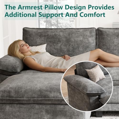 108" Modular Sectional Couch, L Shaped Cloud Sofa for Living Room