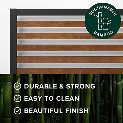 Zinus Kai Bamboo and Metal Platform Bed Frame, Sturdy Steel Frame, Queen