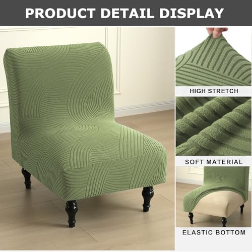 Eco-Ancheng Armless Chair Slipcover Removable Armless Accent Chairs Covers Washable Armless Slipper Chair Slipcover Printed Armless Chair Furniture Protector Covers for Living Dining Room Hotel,22