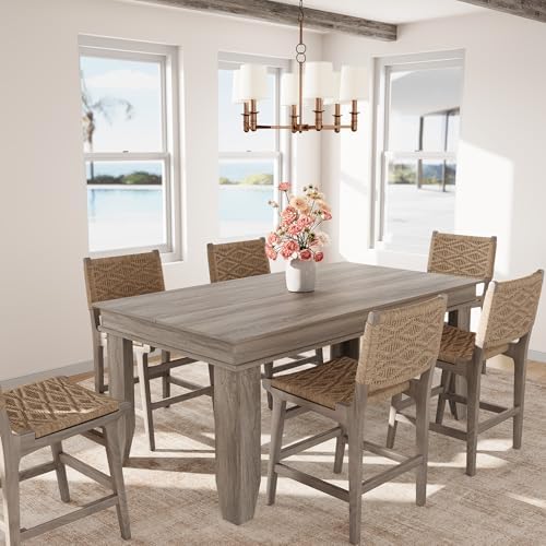 GarveeHome Farmhouse Dining Table for 4-6 People, 63" Long Kitchen Tables