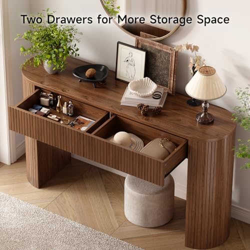 ONBRILL 55 Inch Console Table with 2 Drawers, Entryway Tables with Storage