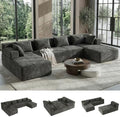 MONVANE 141" U-Shaped Modular Sectional Sofa, Grey