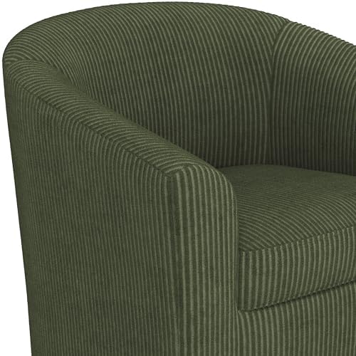 Topeakmart Corduroy Fabric Accent Chair Set of 2, 300 lb Cap, Dark Green