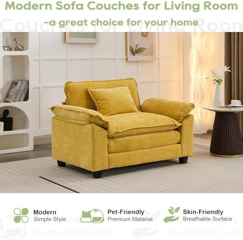 Oprisen 53" Modular Sectional Sofa, Comfy Single Sofa Deep Cloud Couch