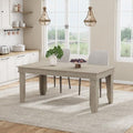 GarveeHome Farmhouse Dining Table for 4-6 People, 63" Long Kitchen Tables
