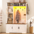 CSZZD Hall Tree with Bench & Entryway Coat Rack with Shoe Storage