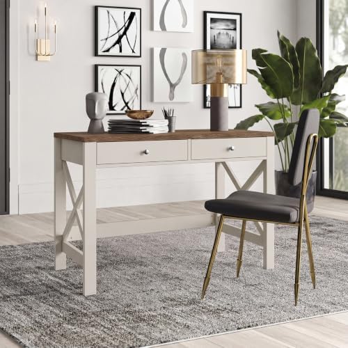 ChooChoo 39.4 Inches Farmhouse Computer Desk with 2 Drawers