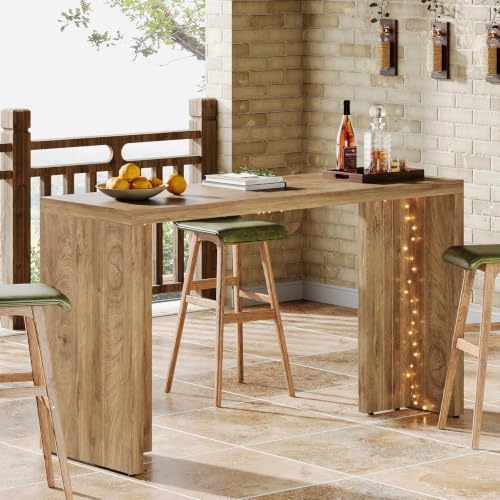 Tribesigns 55.12-Inch Long Bar Table, Farmhouse Counter Height Pub Table