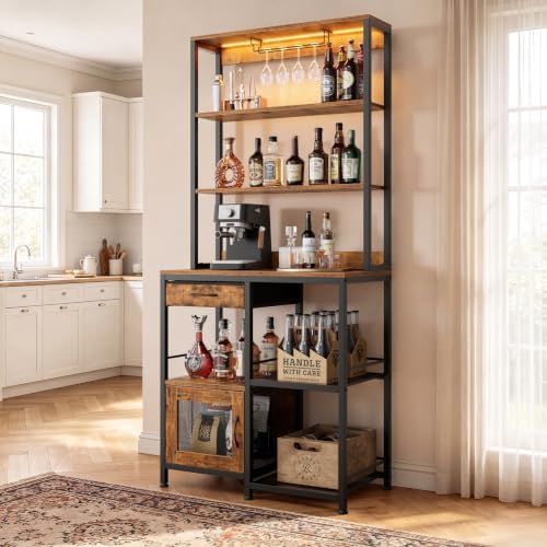LIFECHOVY 67.7" Tall Bar Cabinet with Power Outlets