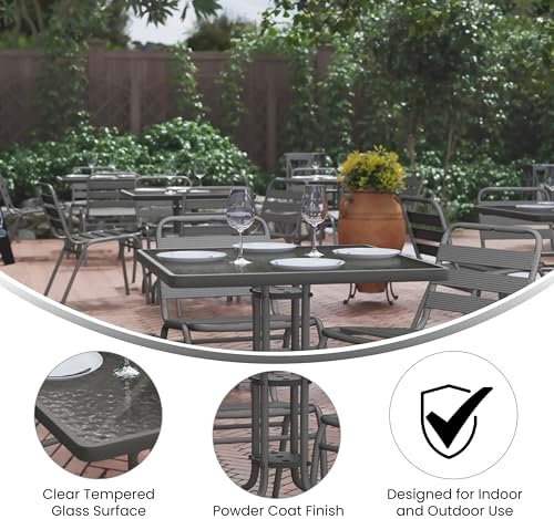 Flash Furniture 31.5 in Square Table, Silver