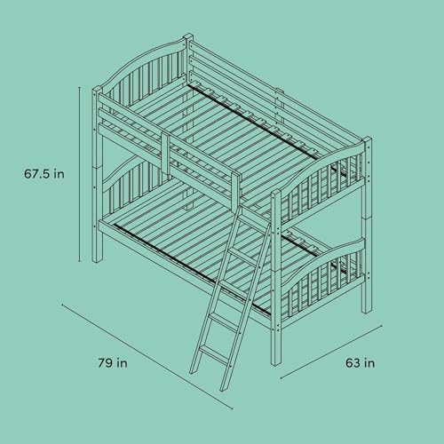 Storkcraft Long Horn Twin-Over-Twin Bunk Bed, Natural