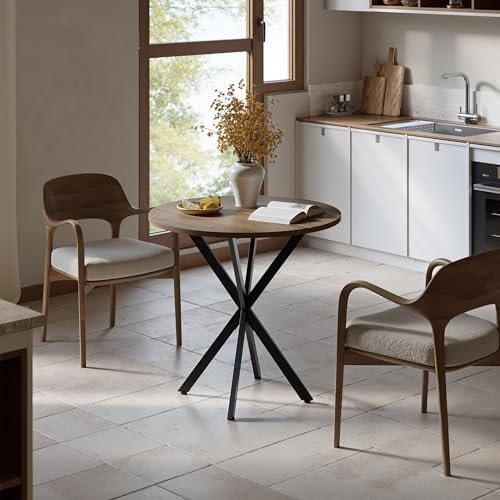 Unovivy 31.5" Small Round Dining Table for 2-4 Natural Oak Dinner Table
