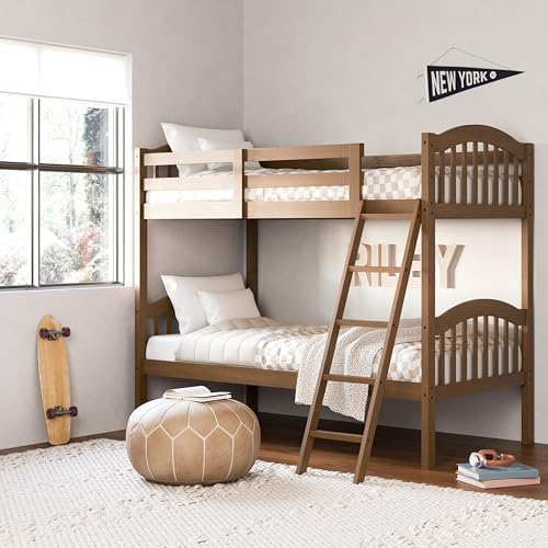 Storkcraft Long Horn Twin-Over-Twin Bunk Bed, Hazelnut