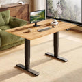 SANODESK Solid Rubberwood Standing Desk Dual Motor 48"x24" Natural/Black