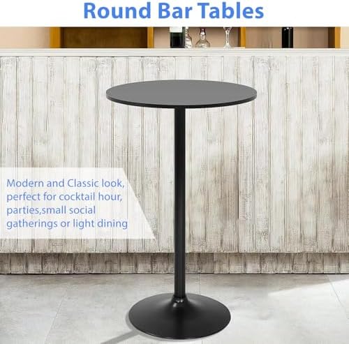 FDW | Bar Table | 40 Inch | Black | Fixed Height Round Table