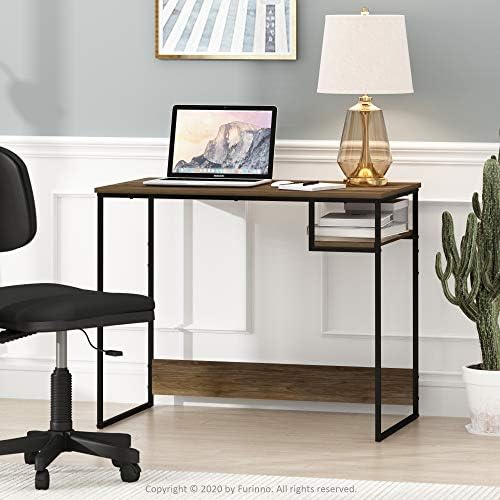 FURINNO Moretti Lifestyle Study Desk, 35 Inches, Columbia Walnut