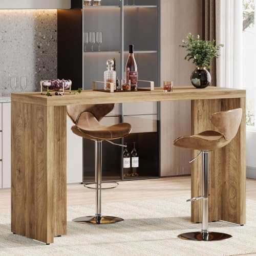 Tribesigns 55.12-Inch Long Bar Table, Farmhouse Counter Height Pub Table
