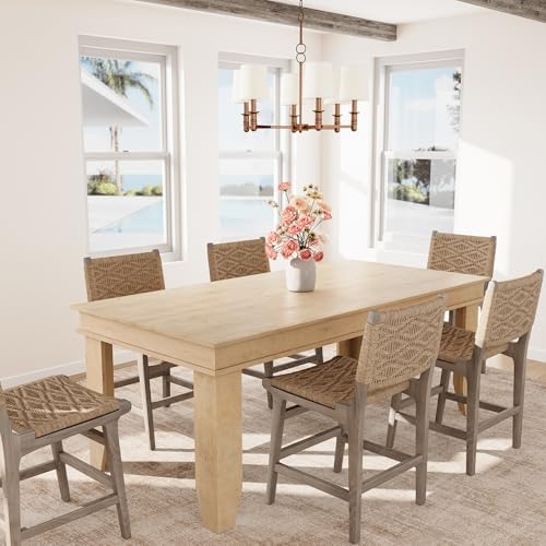 GarveeHome Farmhouse Dining Table for 6-8 People, 71" Long Kitchen Tables
