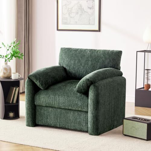 Howjoe 2 Pack Accent Chair for Living Room, Oversized Armchair, Green