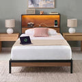 Zinus Kai Platform Bed Frame, RGB LED Lights, USB Charging Station, Twin