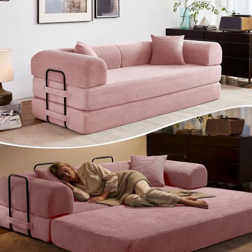 79" Convertible Sofa Bed, Boneless Sleeper Futon Couch for Living Room