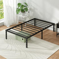 Metal Platform Bed Frame Twin Size, 14 Inch Height with Heavy Duty Steel Support, No Box Spring Needed, Easy Assembly and Underbed Storage,Black