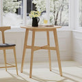Christopher Knight Home Toori Mid Century Modern Kitchen Bar Table for Home Kitchen/Dining Room, Sturdy Wooden Counter Height Table with Splayed Legs, Modern Pub Table, Round Dining Table, Natural