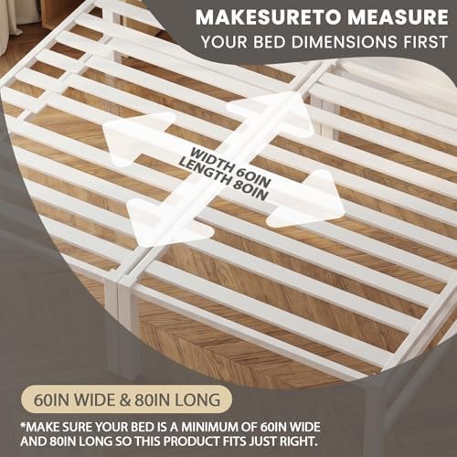 54x75'' Full Size Folding Bunkie Board, Black Under Mattress Support Board