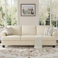COPIAE 91 Inch Lawson Sofa with Extra Deep Seats Oversize, Water-Resistant Mid-Century 3-Seat Sofa Couch, for Living Room, Apartment, Lounge, Chenille Beige