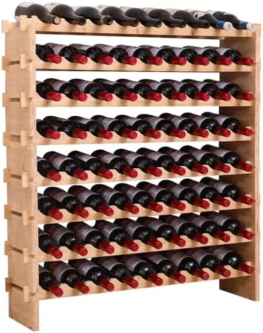 72 Bottle Stackable Storage Modular Wine Rack Cabinet Bamboo freestanding Floor Wine Holder Display Shelves