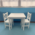 PETIT BATEAU Solid Wood Kids Table & 2 Chairs Set,Ages 2-8,Whitecolor