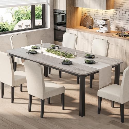 Garvee 78.7" Dining Table for 8-10 People, Grey Kitchen Tables (Only Table)