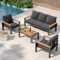 Aoxun Patio Furniture Set, Aluminum Outdoor Furniture with Oversized Seats